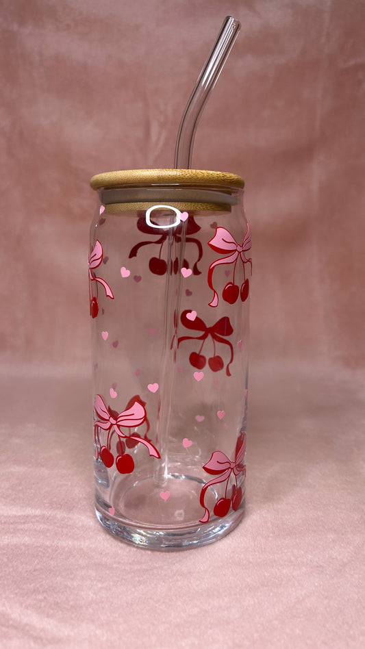 Cherry Bow glass libby cup