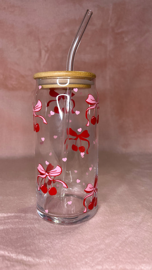 Cherry Bow glass libby cup