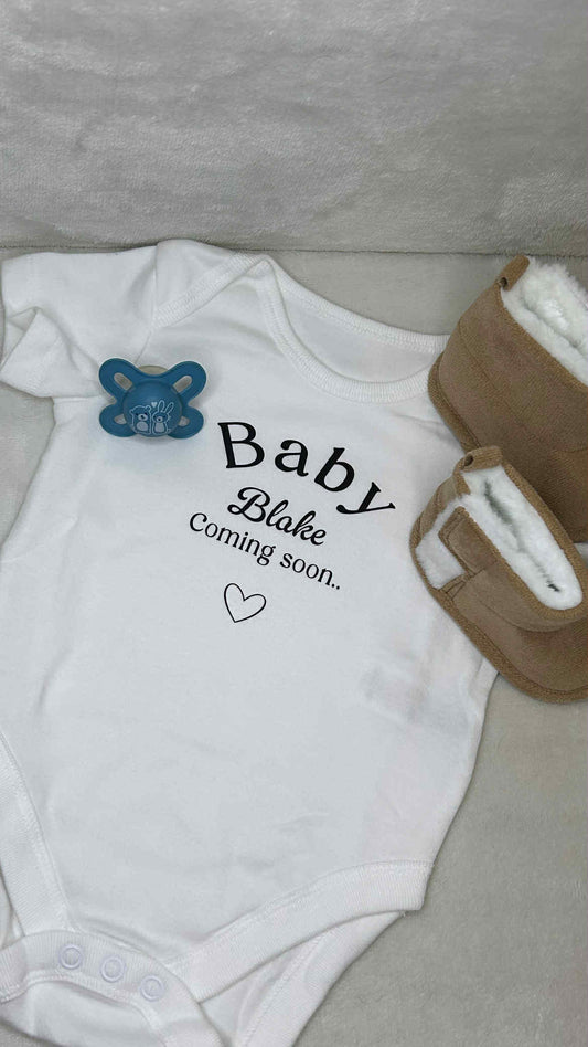 Personalised announcement baby vest